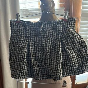 L'AGENCE Black and White Houndstooth Mini Shorts